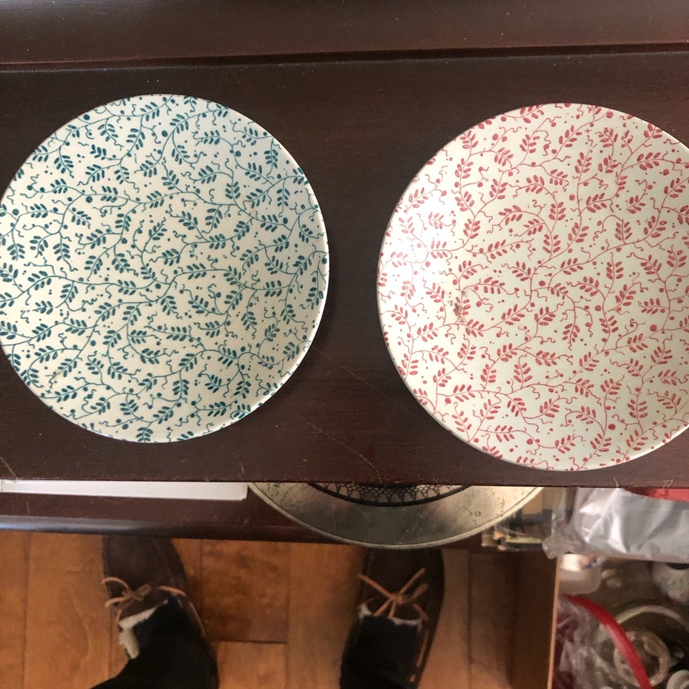 Vintage Nymollie  Denmark Floral Ceramic Accent  Set Of 2 Plates - Numbered